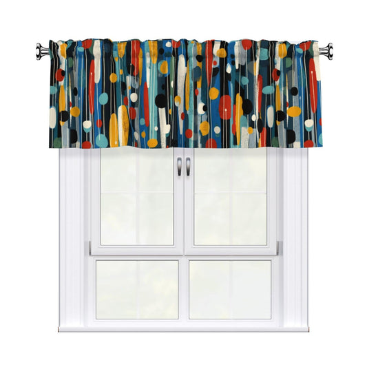 Ecixzyo Mid Century Valance Curtain Window Valance Treatment Decor Small Window Curtains for Bedroom Kitchen Bathroom Living Room 1 Panel 54x18in