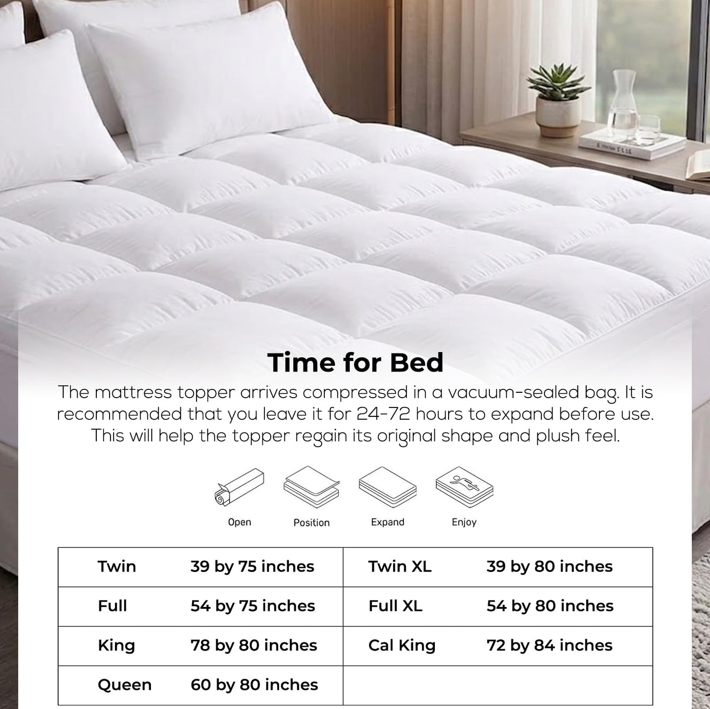 Queen Mattress Topper Cooling Pillow Top Extra Thick, Plush Mattress Pad for Back Pain Relief, Breathable Quilted Bed Topper with Deep Pocket 8–21”, Down Alternative Filling