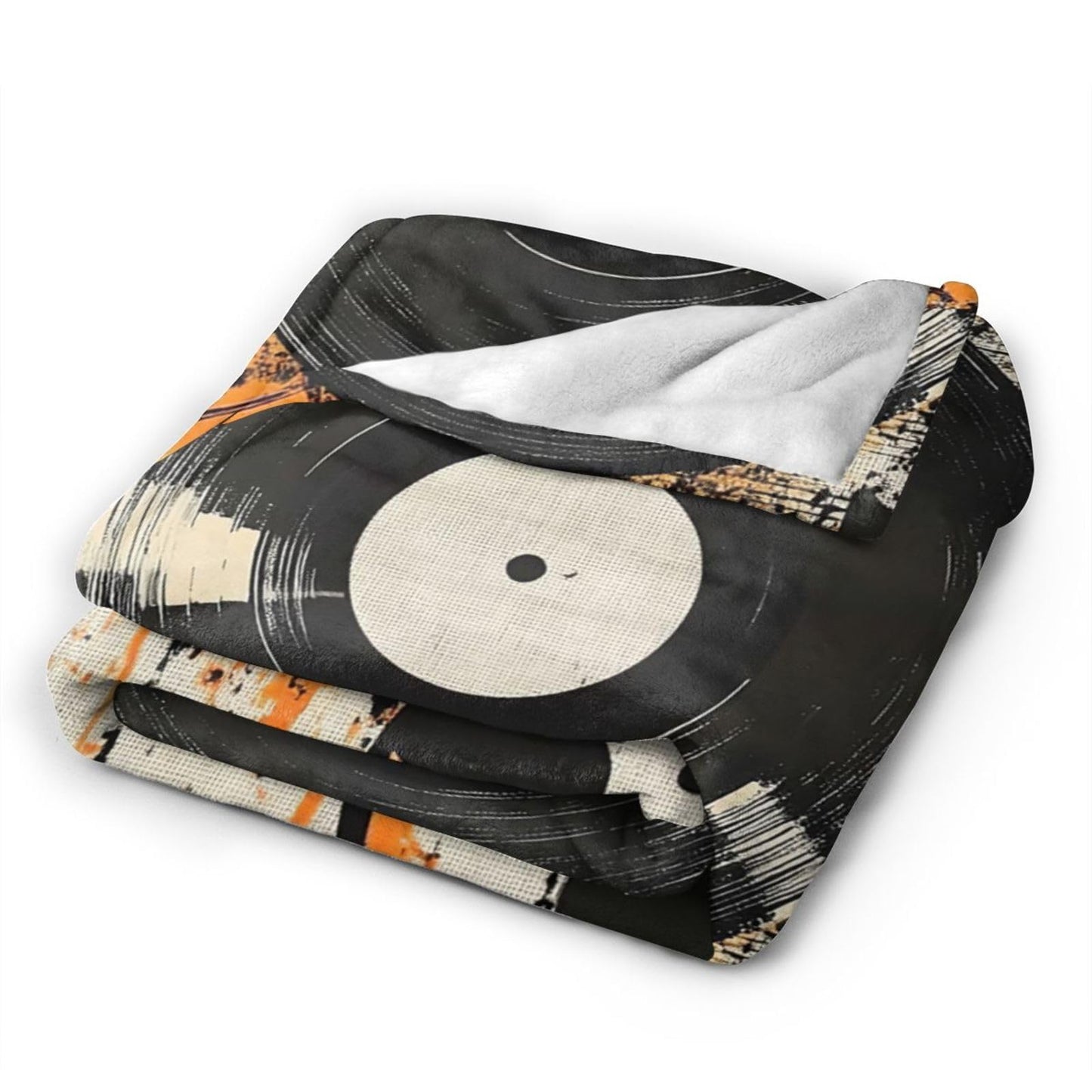 Record Music Throw Blanket Phonograph Blankets Disk Fleece Plush Super Soft Cozy Warm Lightweight Musical Instrument Decor Gifts for Boys Girls Kids Adults Men Women 40" x 50"