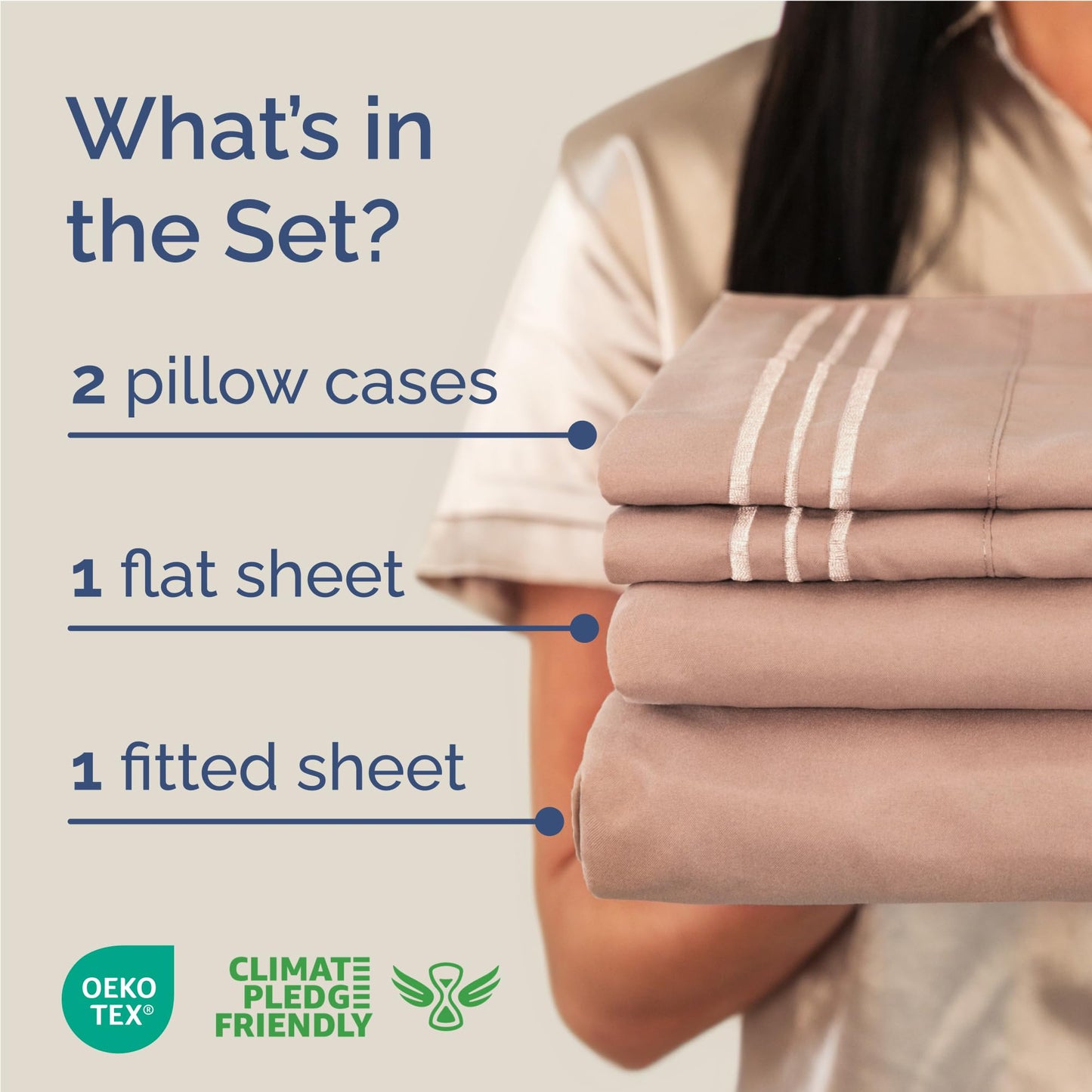 Full Size 4 Piece Sheet Set - Comfy Breathable & Cooling Sheets - Hotel Luxury Bed Sheets for Women & Men - Deep Pockets, Easy-Fit, Extra Soft and Wrinkle Free Sheets - Mauve Oeko-Tex Bed Sheet Set