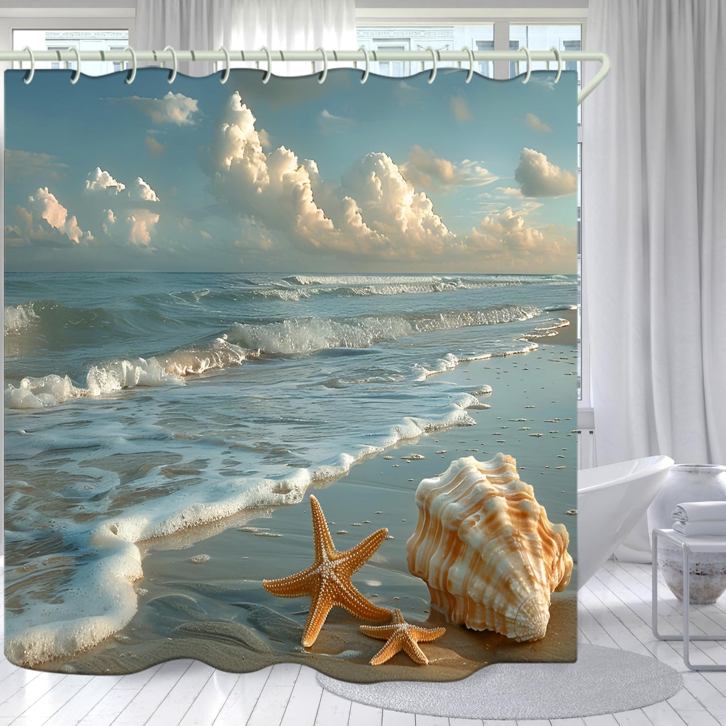 WODEJIAFANG Polyester Bath Blind Set Hooks & Liners in Bath Room Shower Curtains Sets for Bathroom Accessories,African Girls 3D Printed Beautiful Wide Fabric Toilet Curtain for Bathtub 72X72 inches