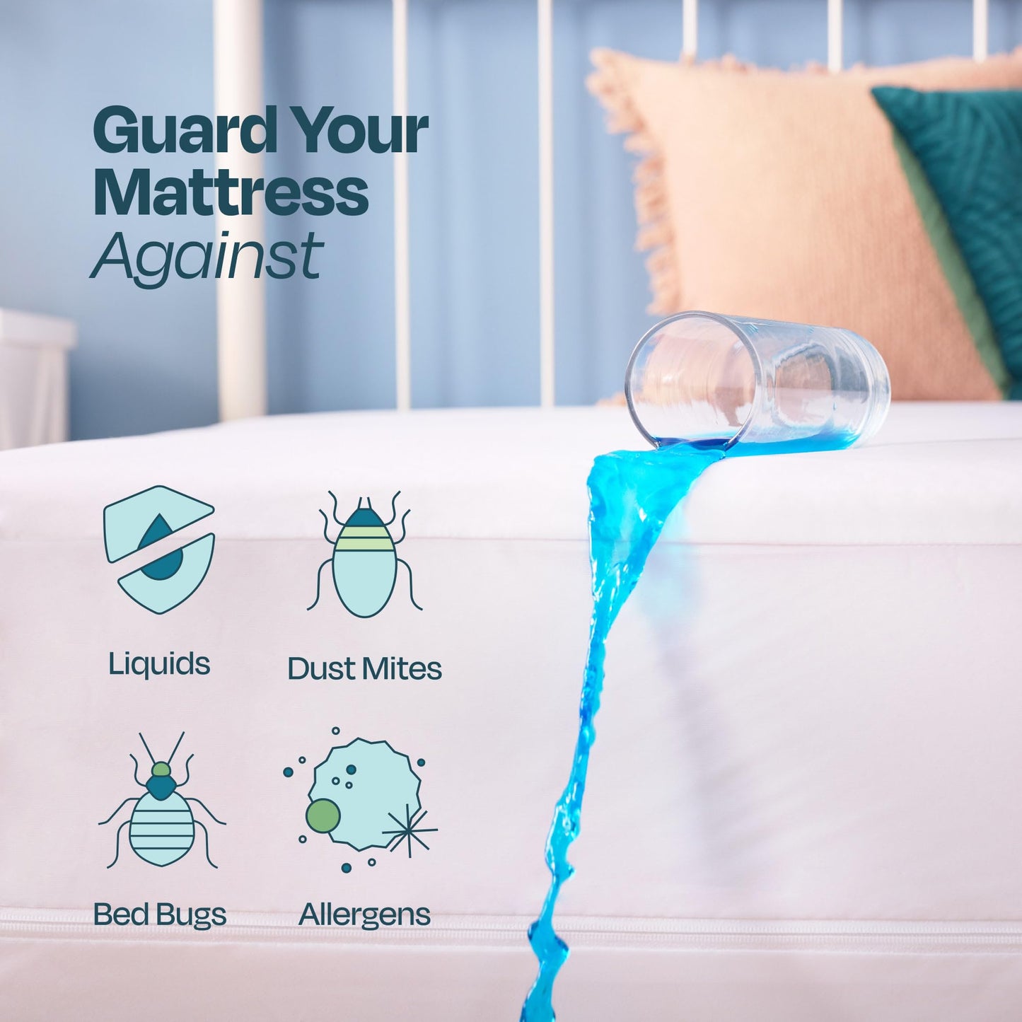 Linenspa Encasement Waterproof Mattress Protector — Zippered 360°, Cal King