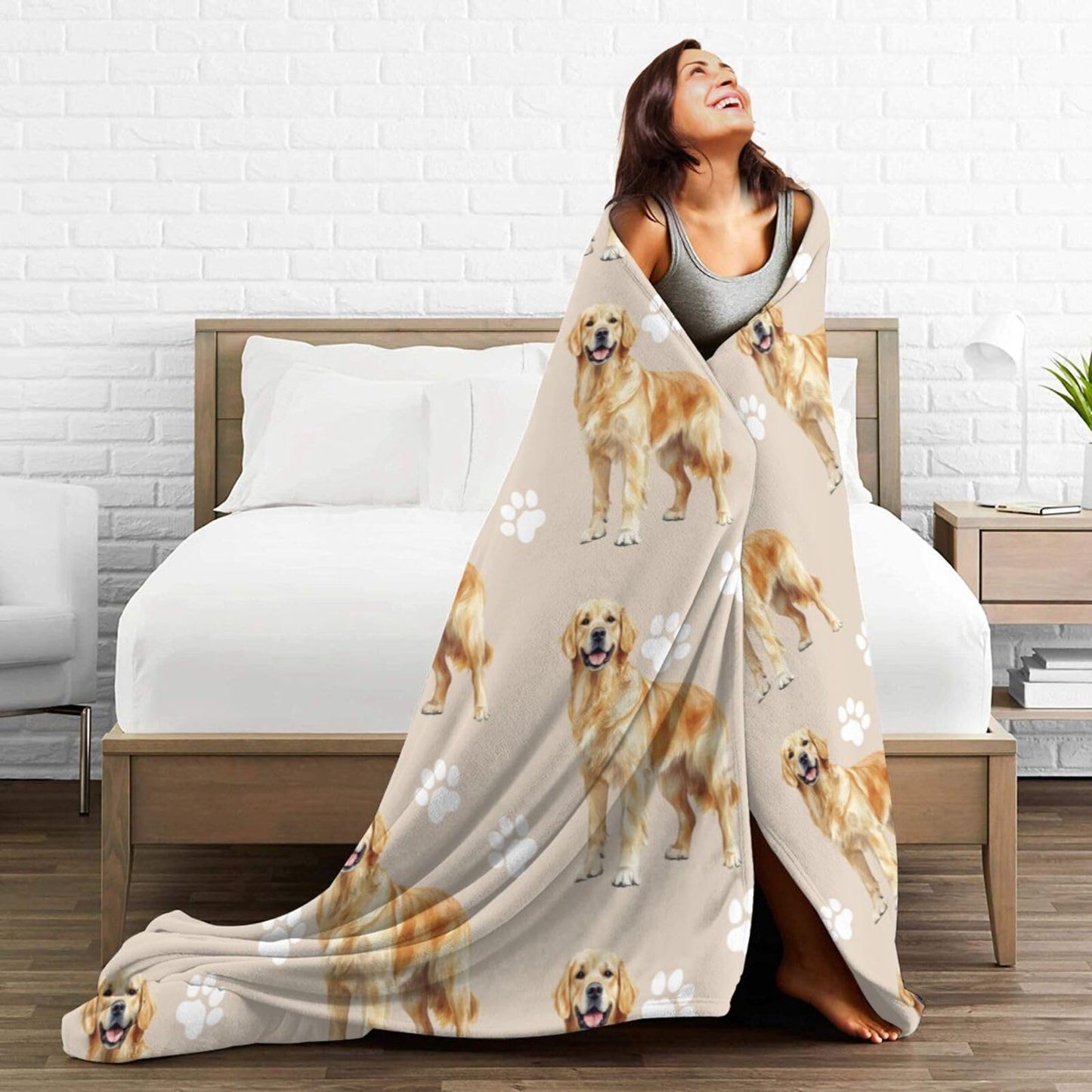 Golden Retriever Dog Throw Blanket Golden Retriever Dog Lover Flannel Blankets Fuzzy Plush Super Soft Cozy Warm Decor Gifts for Boys Girls Kids Adults Men Women 40" x 50"