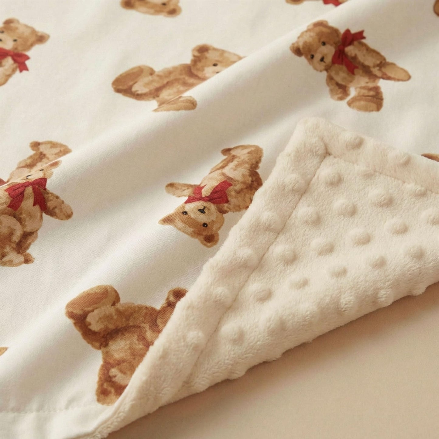CIVARUA KIDS Bear Minky Baby Blanket, Ultra Soft Cozy Nursery Blanket for Unisex Boys Girls, Fluffy Toddler Infant Newborn Warm Nursery Bed Blankets for Crib Stroller or Carseat, 30”×40”, Beige