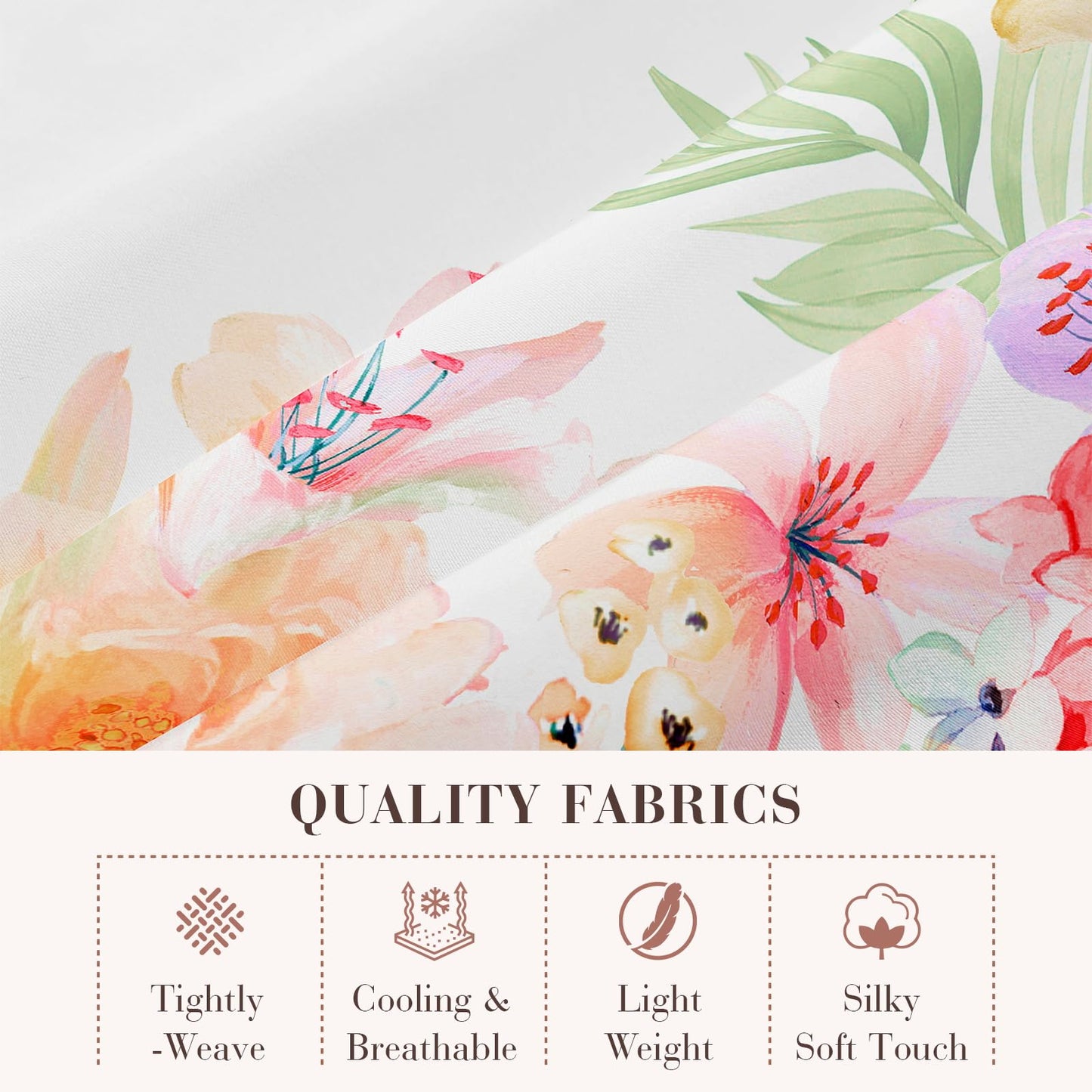 YIYEA Queen Sheet Set, Luxury 1800TC Hotel Quality Double Brushed Microfiber Floral Bed Sheets for Queen Size Bed, Extra Soft, Deep Pocket, Shrinkage and Fade Resistant, 4PC (Queen)
