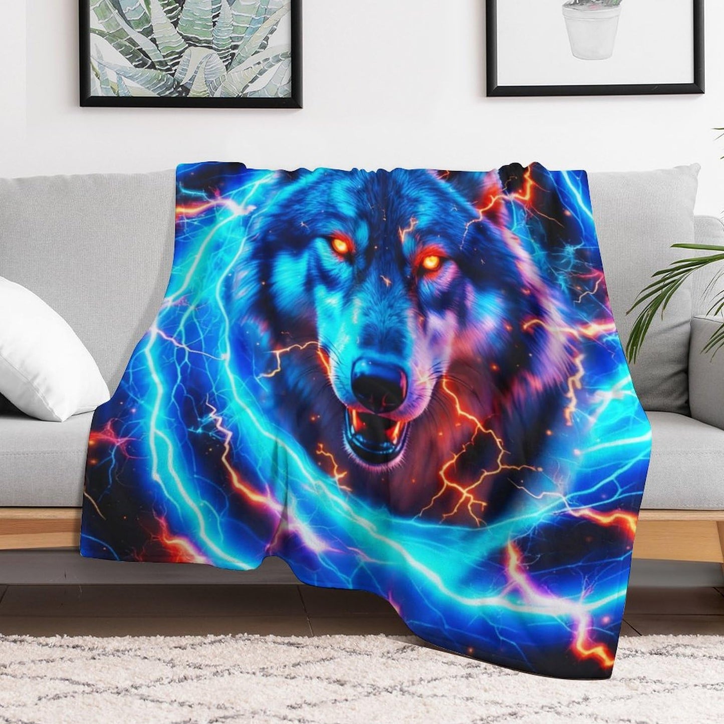 BaXiCustom. Wolf Throw Blanket 50"x40" - Soft & Lightweight, Cozy for All Season Use, Warm Cute Wolf Blankets for Lap, Chair, Sofa
