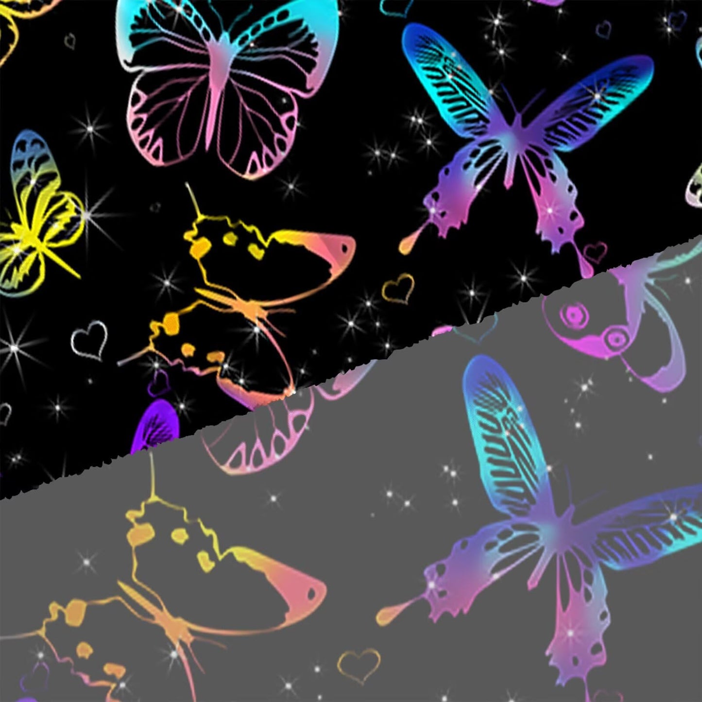 VTKON Colorful Butterfly Sheets Twin Size for Girls Boys Black Kids Cute Bedsheets Microfiber Deep Pocket Bed Sheet & Pillowcase Sets 3 Pieces