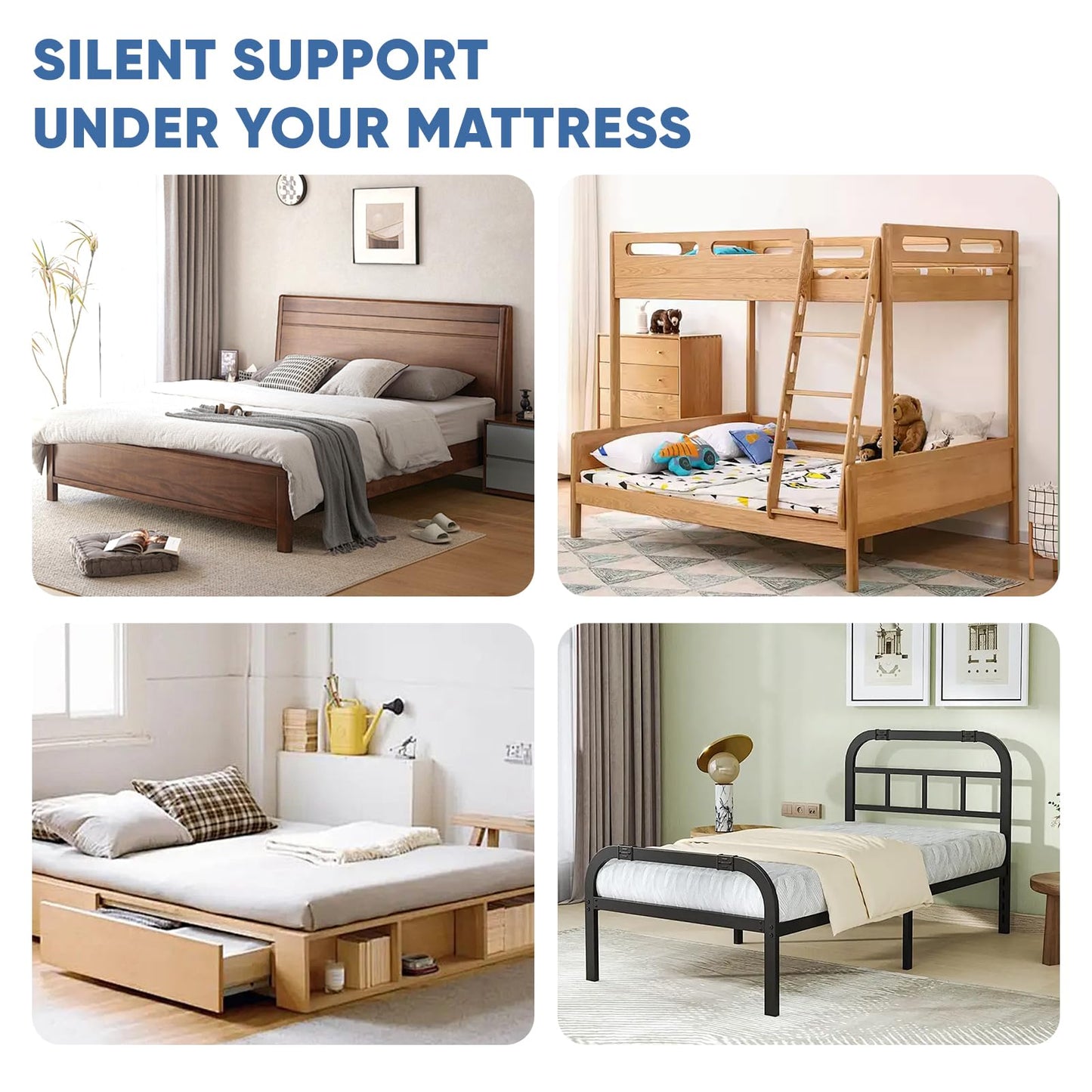 KABUM Bunkie Board King Size Wave-Structured Anti-Sag Bed Support Board Under Mattress 10mm Heavy Duty Bunky Board Noise Minimizing Bunkieboards 76"x80"