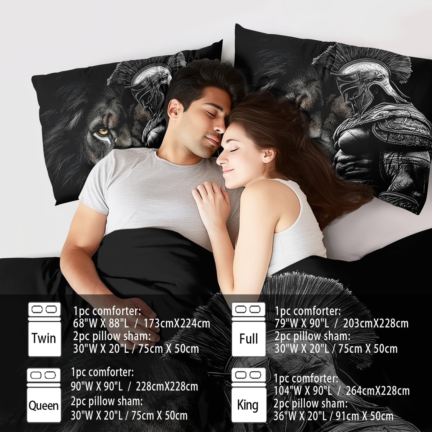 llyxsesty Black Lion Comforter Set Queen Boys Medieval Knight Bedding Set for Teens Animal Comforter Queen Man Quilt Lion Bedroom Decor Medieval Bedding Tiger Bed Decor