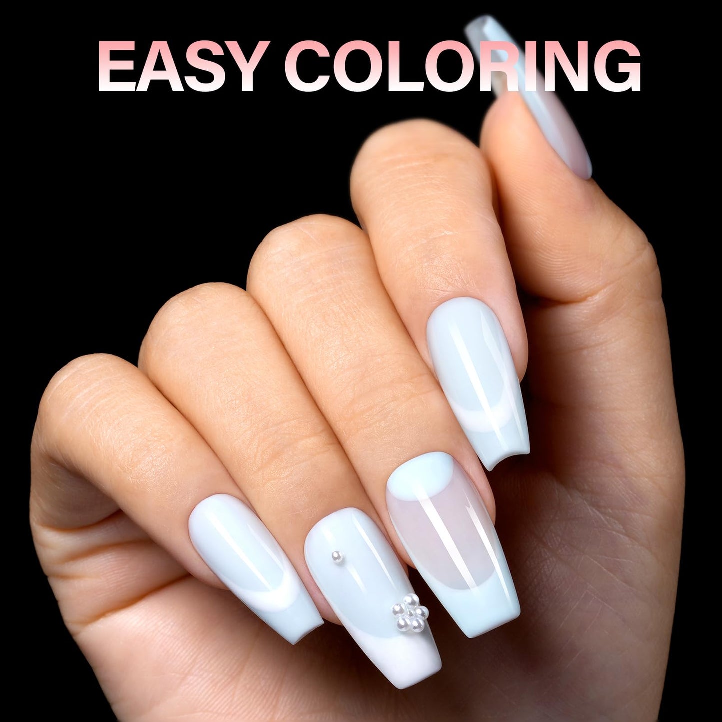 AILLSA Long Coffin Nail Tips - 240pcs Thickened Pre-shaped False Nail Tips Half Matte Nails Tips, Acrylic Fake Nails Extension for Home Salon DIY