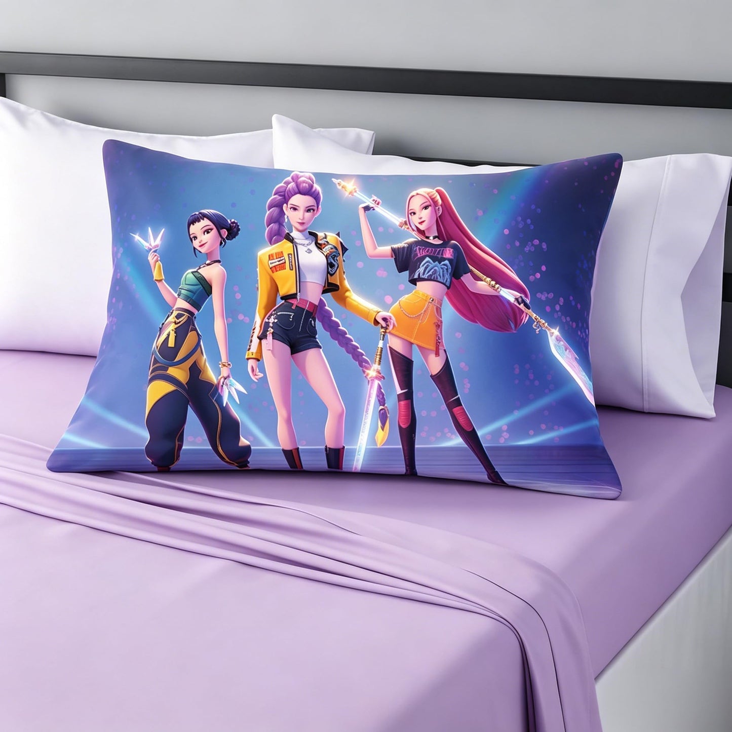 Ugecl K Pop Demon Hunters 4-Piece Double Size Duvet Set Includes and