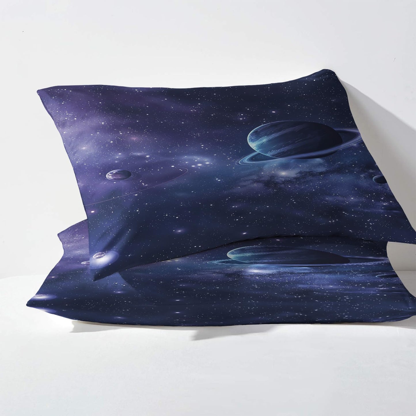 NOGAWA Planet Space Sheets California King Size, Galaxy Bed Sheets, Patterned Bedding Sheets & Pillowcases 4 Piece Set - Microfiber Deep Pocket Fitted Sheet & Flat Sheet & 2 Pillow Cases