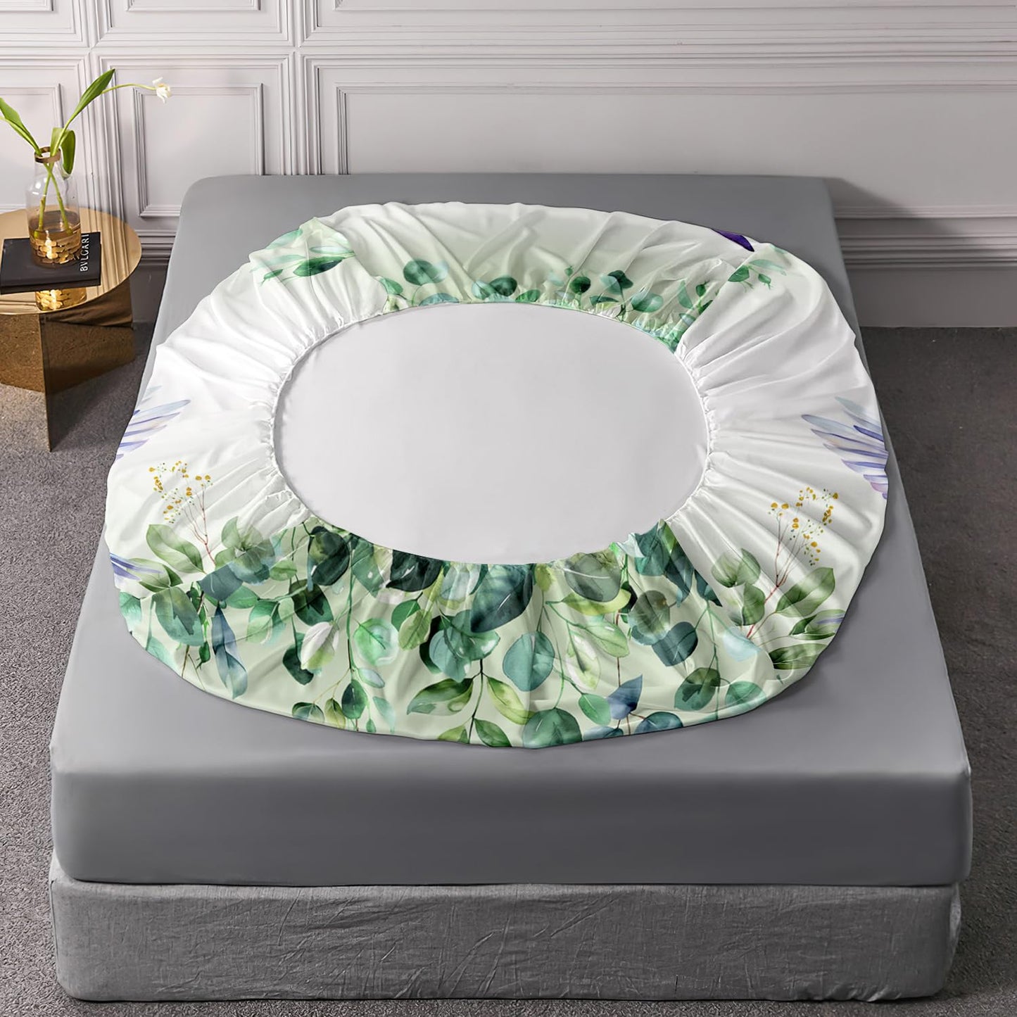 AILONEN Hummingbird Fitted Sheet Set Queen Size, Boho Green Forest Leaf Hummingbird Bedding Set for Kids Bedroom,Cute Birds Animals Themed Bedsheets Set,1 Fitted Sheet 2 Pillowcases,3-Piece