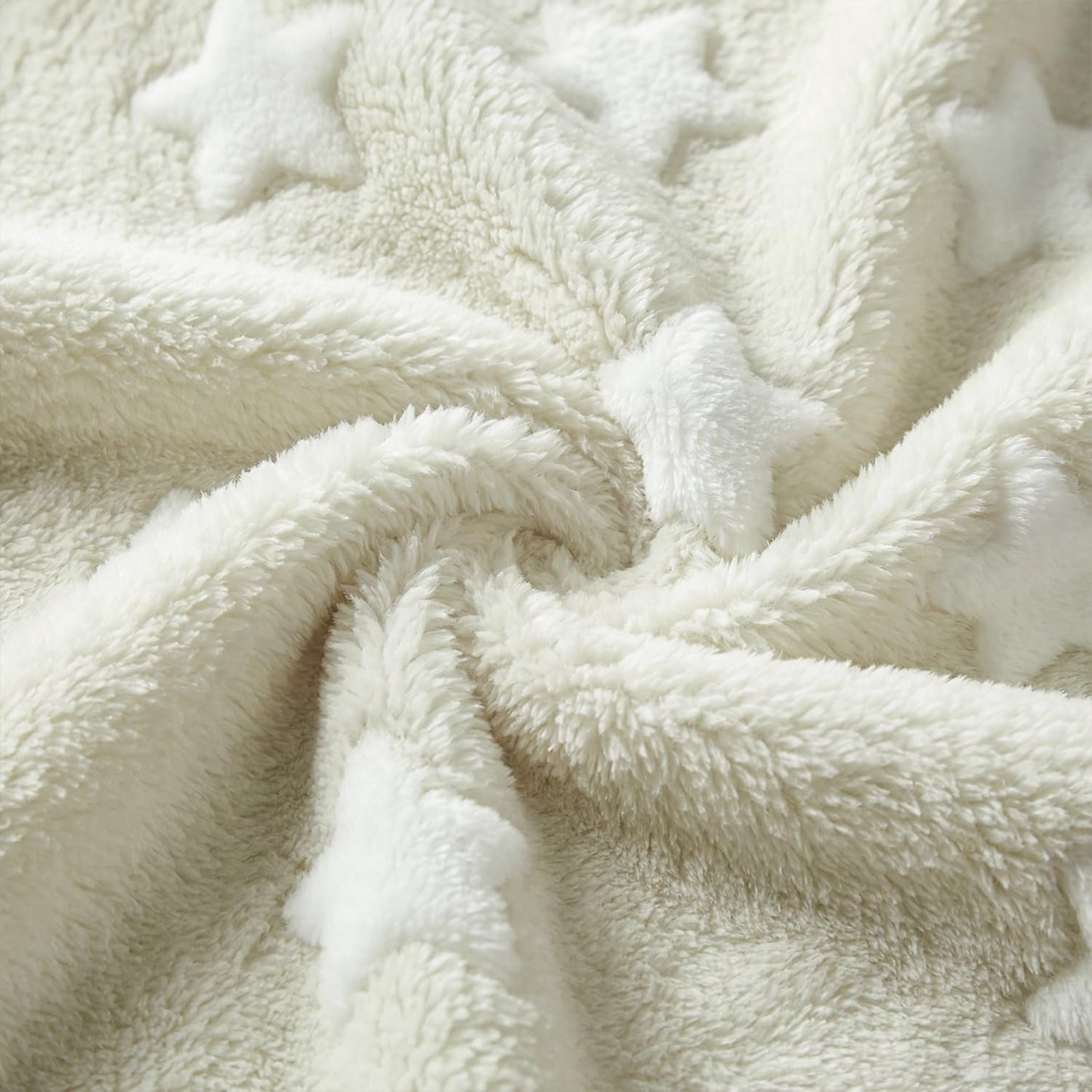 Horaldaily Stars Flannel Blanket Throw, Beige Stars Soft Fuzzy Plush Cozy Fleece Blankets for Couch Sofa Bed Lounging, Ideal Gifts for Kids Adults Self, 50x60