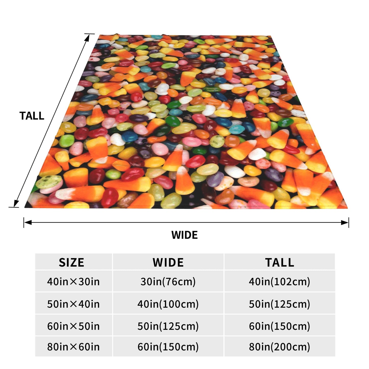 Funny Candy Blanket Funny Food Soft Throw Flannel Blankets for Bed Couch Bedroom Living Room 60"x50"