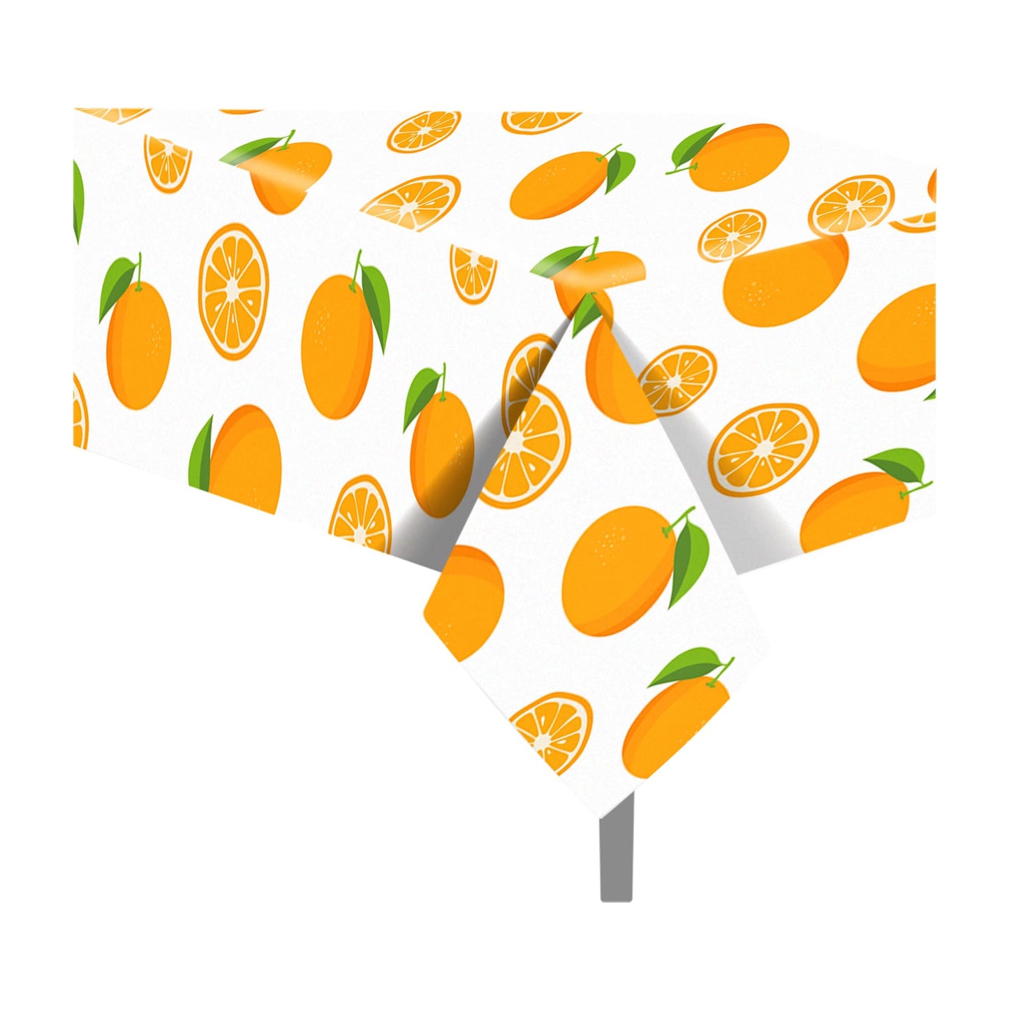 CC HOME 1Pc Tangerine Party Plastic Tablecloth 54 x 87 Inch Long Table Cover, Summer Fruits Party Tablecover for Orange Theme Kids Baby Shower Birthday Dinner Picnic Kitchen Event