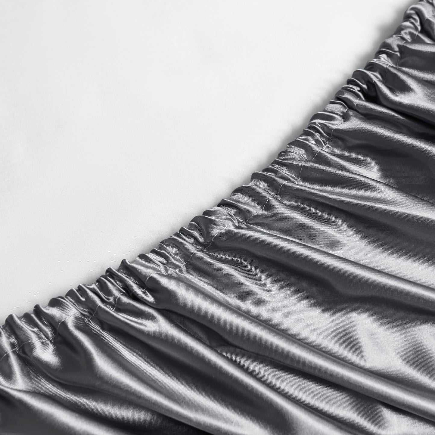 GOLAL Satin Sheets Full Size - 4 Pieces Luxury Silky Soft Bed Sheets, Wrinkle-Free Dark Grey Satin Silk Sheet Set with 1 Deep Pocket Fitted Sheet, 1 Flat Sheet, 2 Pillow Cases