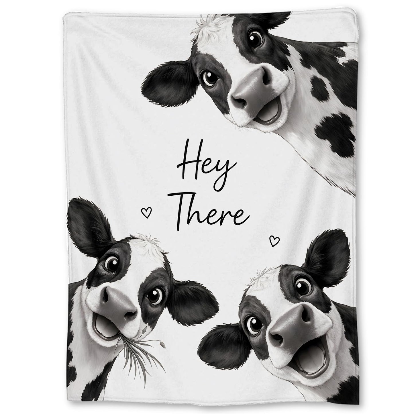 Ti Caldi Cute Cow Blanket Gifts, Funny Farm Animal Flannel Throw Blanket for Couch, Bed, Travel & Decor, Black and White Cow Farmhouse Cozy Lightweight Warm Blankets for Women Kids Girls Boys 60×50 IN