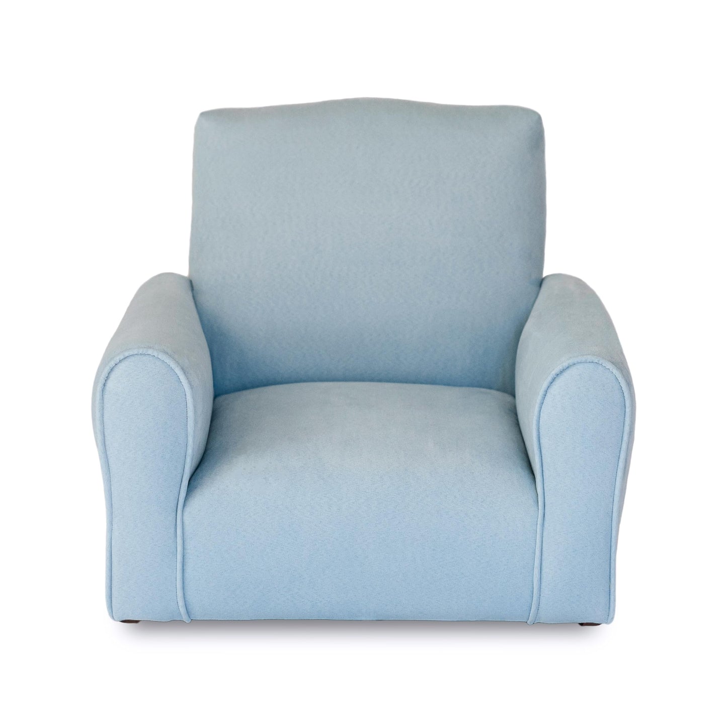 Toddler Personalized Armchair, Kids Upholstered Rocking Chair with Personalization, Toddler Chair with Personalized Name, Comfy Child Armchair, (Light Blue Suede, Rockers)