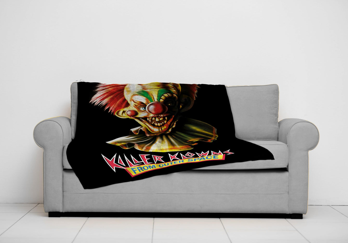 Jay Franco Plush Throw Blanket – Soft & Comfy 50x70 Inches Throw for Couch or Bed – Cozy Home Décor for Living Room & Bedroom, Black - Killer Klowns