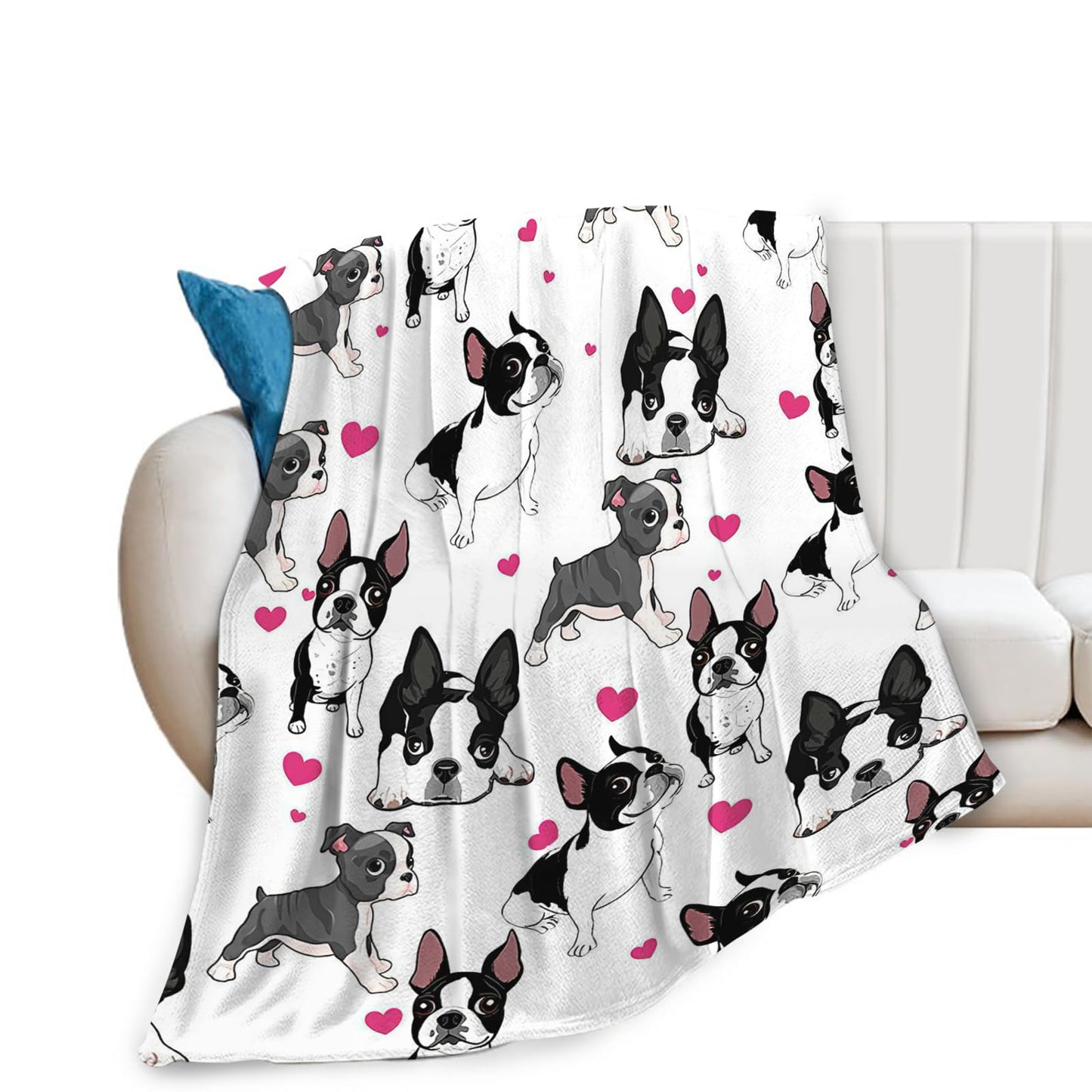 Tijuboni French Bulldog Throw Blanket Dog Gifts for Girls Boys Women Men Kids Adults Soft Flannel Fleece Blanket for Couch Sofa Bed Home Decor 40"x50"