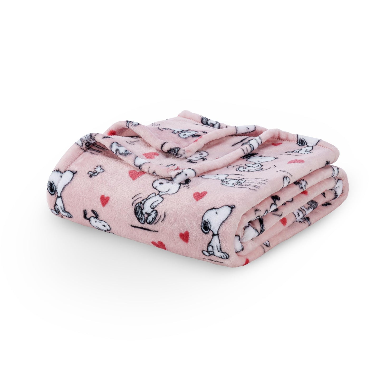 Berkshire Blanket Peanuts® VelvetLoft® Cute Character Snoopy Plush Throw Blanket,Peanuts Poses and Hearts Blush,Throw 55 in x 70 in (Official Peanuts® Product)