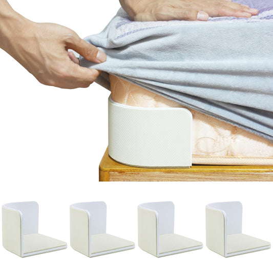 SANKOYO 4 PCS Bed Sheet Holder, Bed Sheet Grippers, Discrete Heavy Duty Bed Sheet Tightener, Non Slip Corner Sheet Grippers Keep Sheets Firm & Tight.
