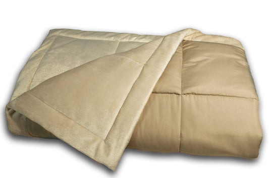 Blue Ridge Home Fashions Microfiber Packable Down Alternative Throw Plush Khahi Color Blanket for Living Room. Bed or Couch