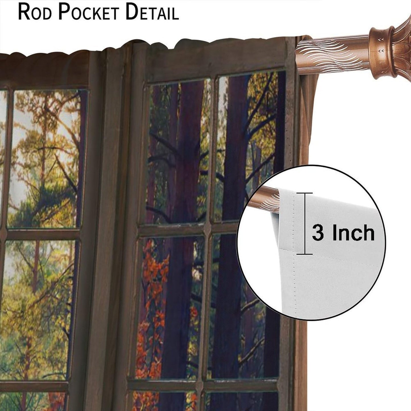 Sunlit Forest Curtains Tropical Woodland Foliage Window Treatments Blackout Curtains for Bedrooms, Living Rooms and Kitchens42X45 Inch