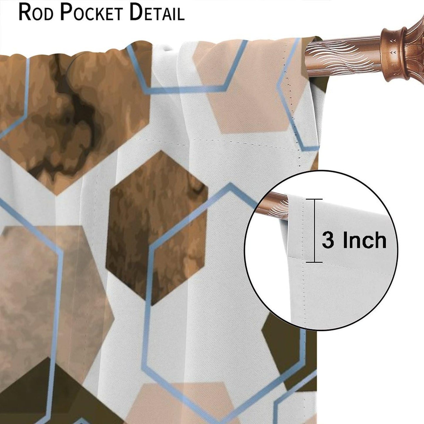 YCness Marble Curtains Modern Abstract Brown Geometric Art Printed Blackout Window Drapes for Bedroom Living Room Decor Fabric Set 2 Panel 42x45 Inch 80% Shading Rate