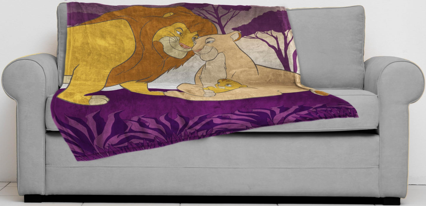 Jay Franco Kids Plush Throw Blanket – Soft & Comfy 50x70 Inches Throw for Couch or Bed – Cozy Home Décor for Living Room & Bedroom, Purple - Lion King
