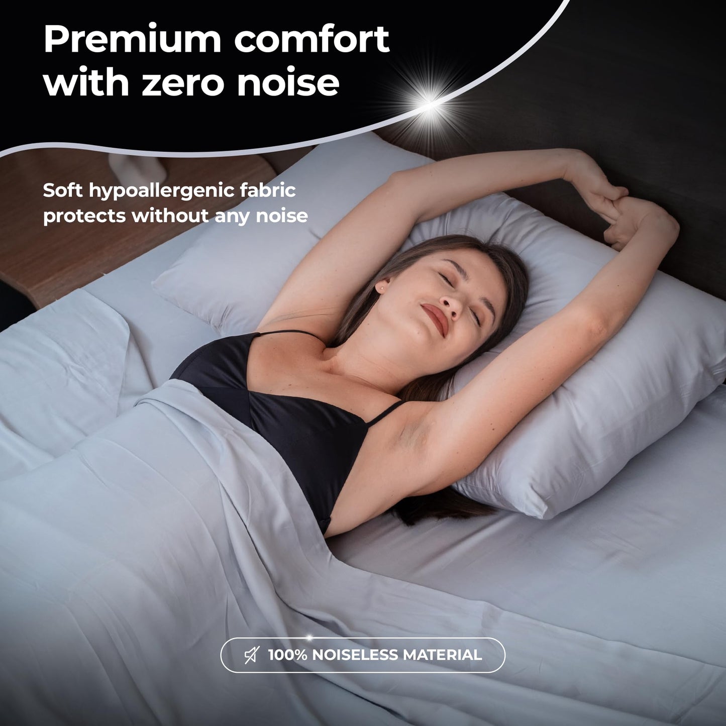 Silvery Silver Infused Cooling Mattress Protector - Breathable Waterproof Protection Against Spills & Stains - Hypoallergenic Ultra Soft Fabric with Extra Deep 21” Pockets