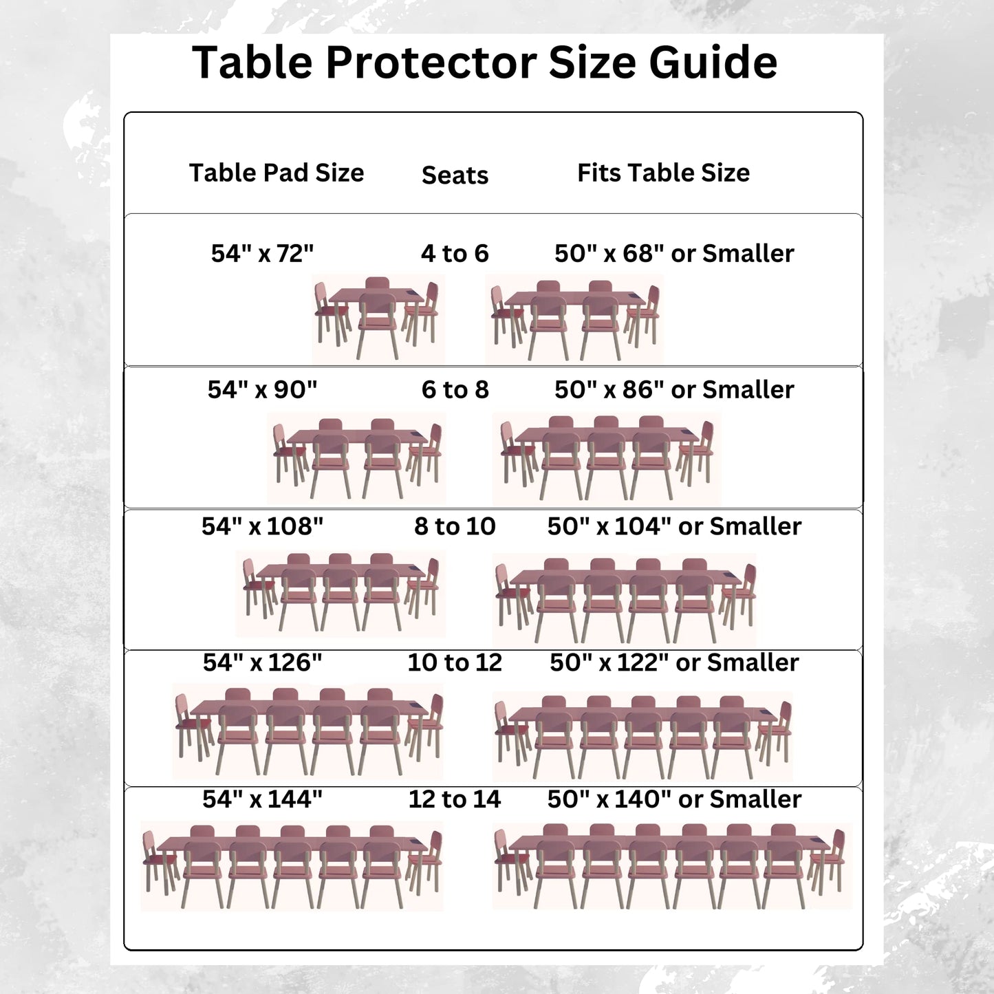 tablecloths by design - Quality Table Pad Protector, Superior Protection from Spills, Scratches & Heat - Reusable Vinyl Table Cloth with Cushion Flannel Backing (108" L x 54" W)