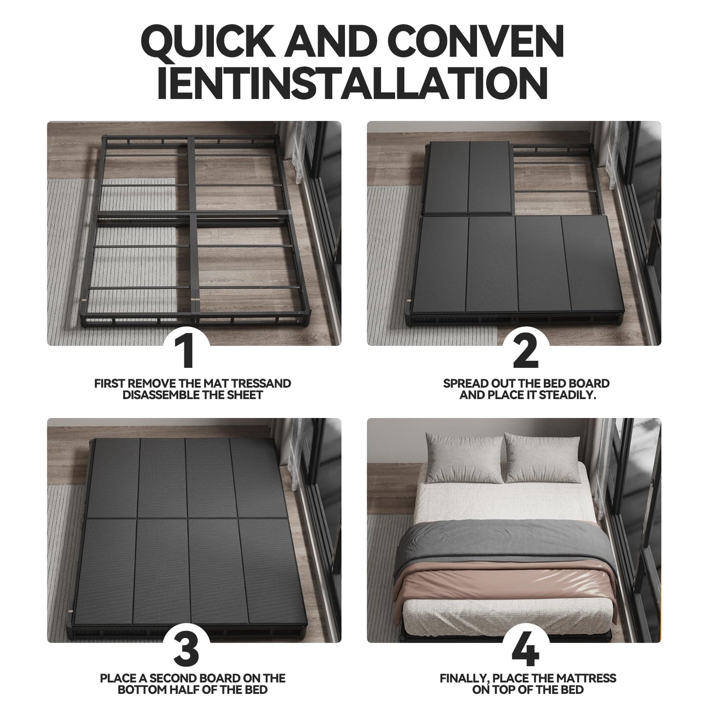 BBX-G 54x75''Folding Box Spring,Universal Sleep Sofa Support Plate with Anti Collapse Design
