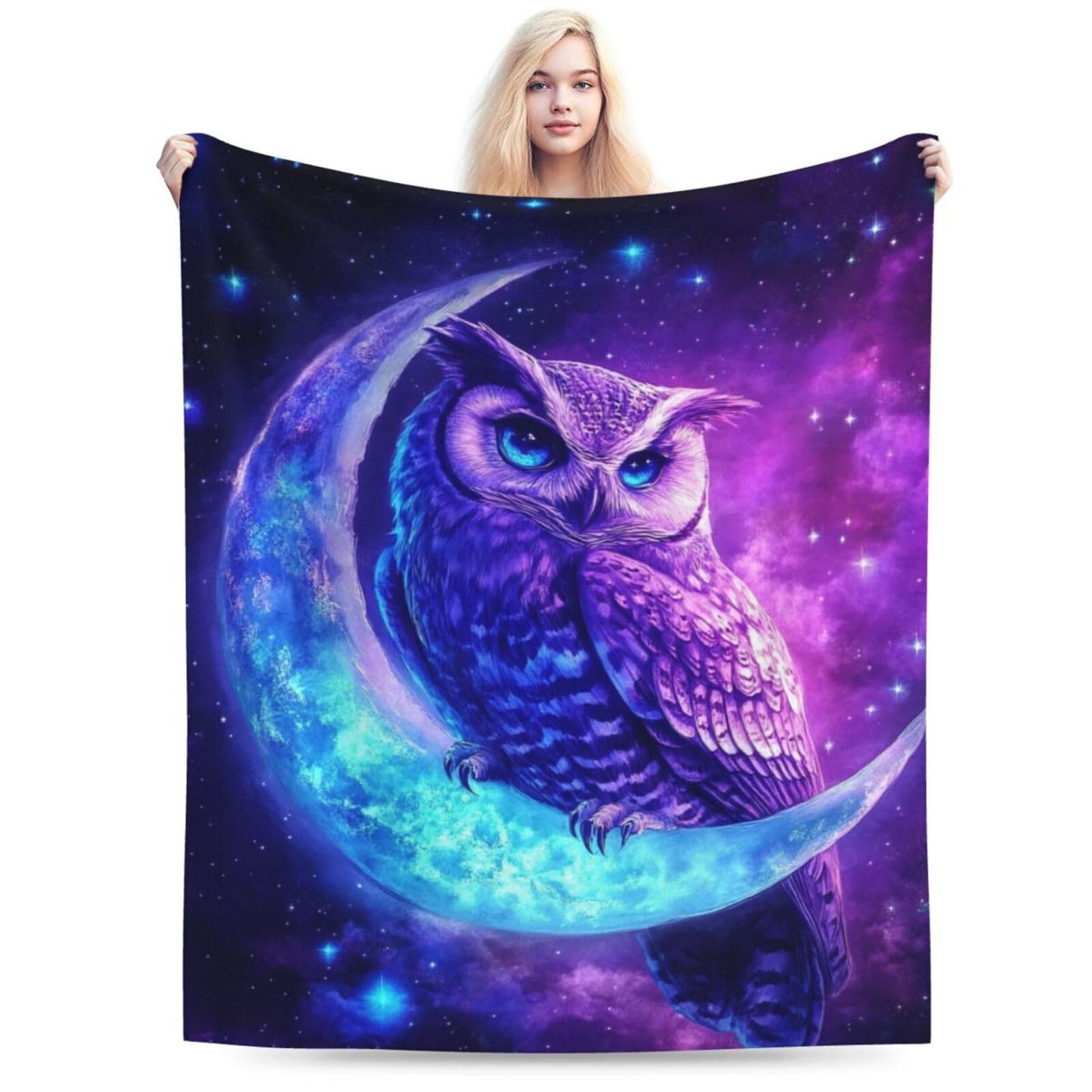 Owl Blanket Owls Blankets Fleece Plush Flannel Super Soft Cozy Fuzzy Warm Lightweight Stuff Owl Lover Decor Gifts for Boys Girls Kids Adults Men Women 40" x 50"