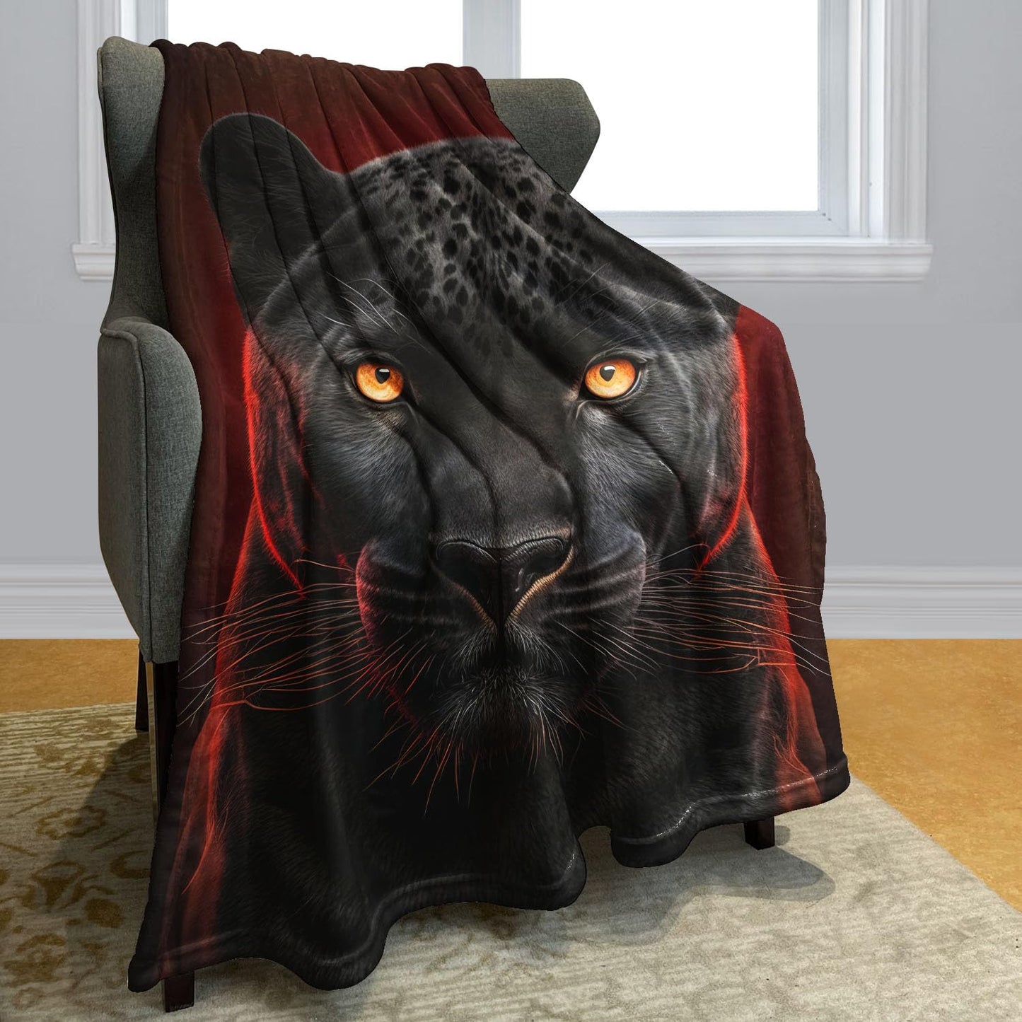 Rstick Black Panther Blanket Animal Art Fleece Blanket Soft Fuzzy Plush Throw Blankets for Couch Bed 60"x80"