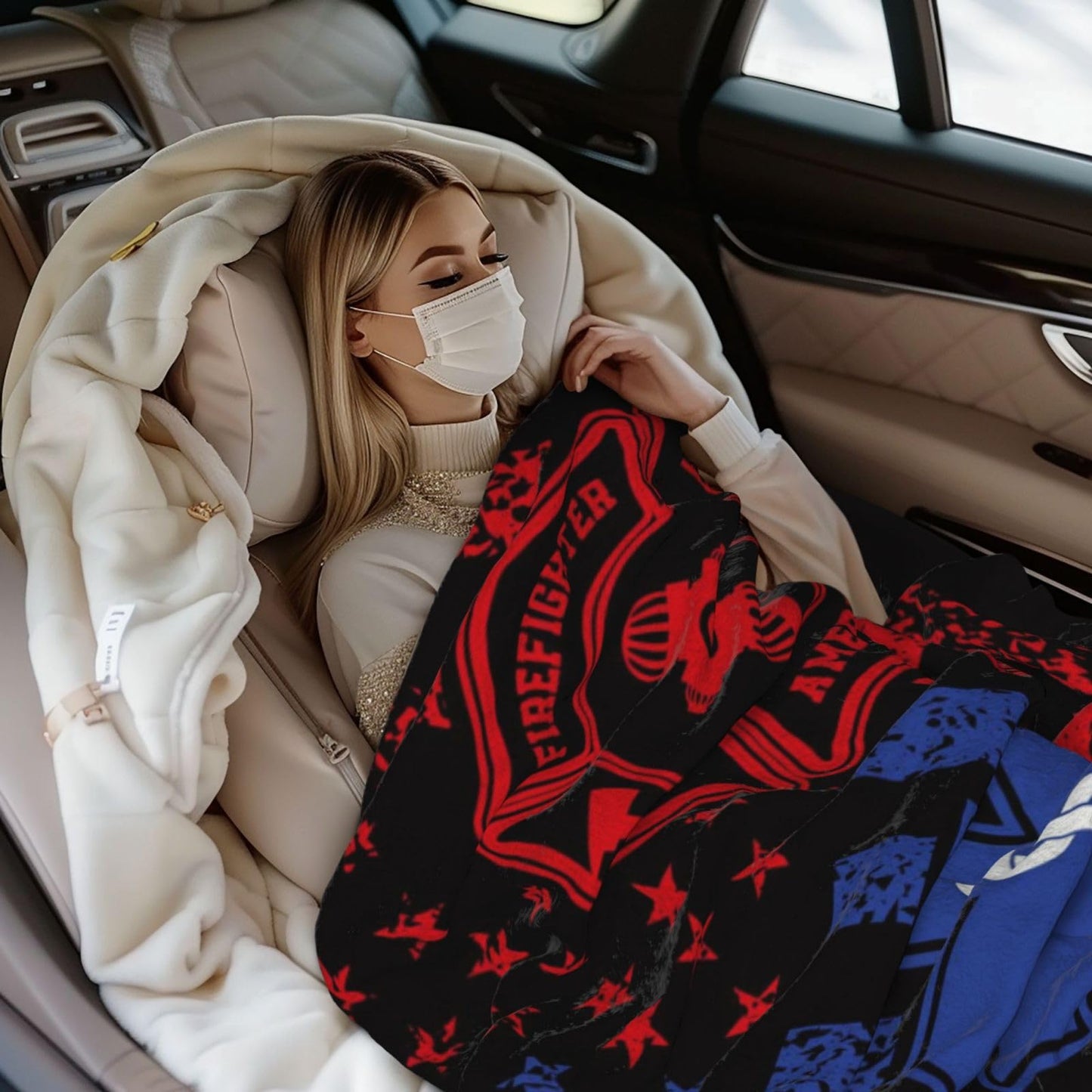 EMS Firefighter Blanket 80"x60" Soft Cozy Firefighter Gifts Blankets Warm Lightweight Plush Fleece Throws EMS Gift for Men Women