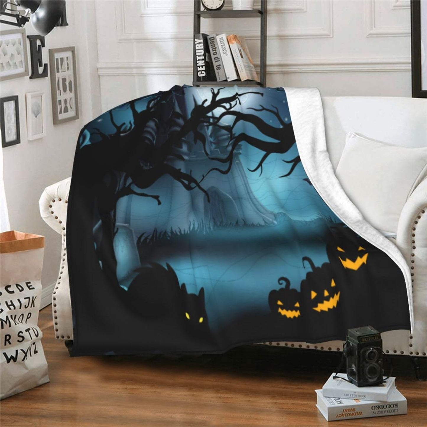 Cute Halloween Blankets for Kids/Teens/Women/Men/Adults, Spooky Blanket for Boy/Girls/Toddler, Fall Throw Blanket for Couch 40"x 60"