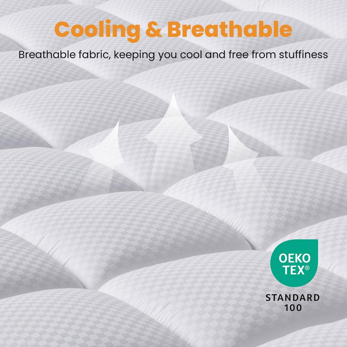 MATBEBY Full Size Mattress Pad - Cooling Breathable Mattress Topper, Quilted Fitted Mattress Protector, Pillow Top Mattress Cover with 8-21" Deep Pocket, Soft, Machine Washable, White, 54x75 Inches