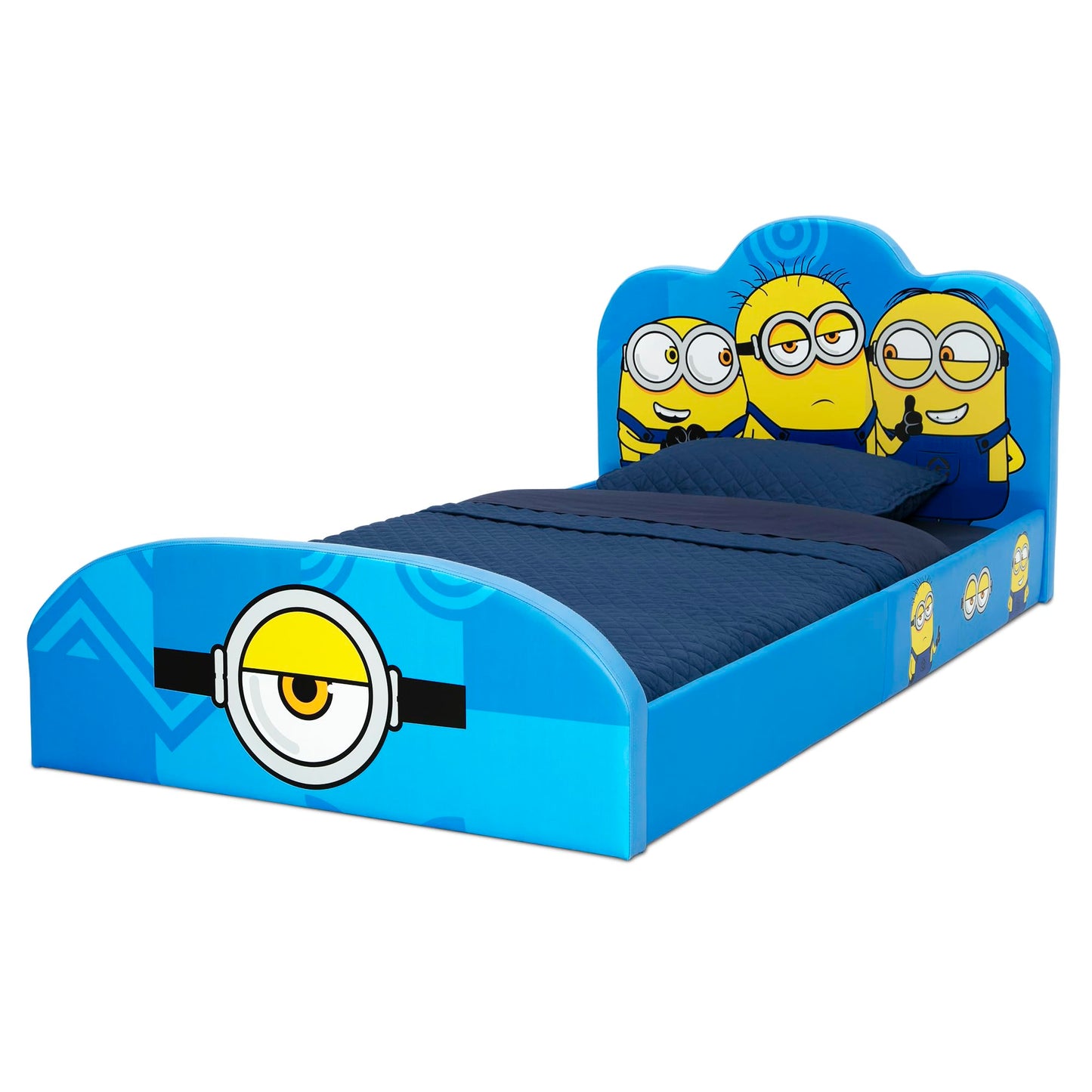 Delta Children Minions Upholstered Twin Bed, Blue