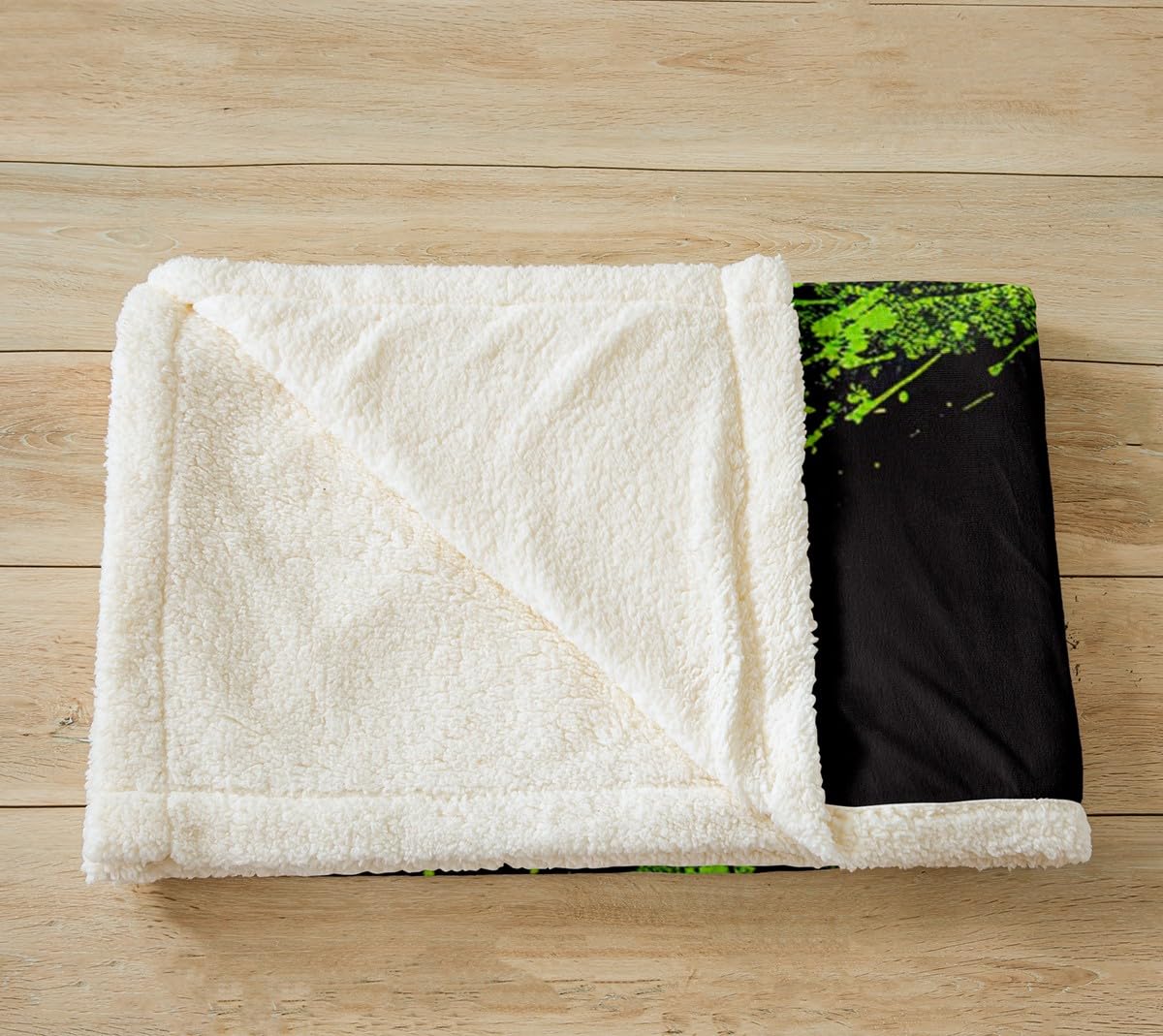 Feelyou Motocross Rider Fleece for Sofa Bed Couch Extreme Sports Theme Plush Dirt Bike Motorbike Sherpa Blanket Throw Blanket Green Black Room Decor Fuzzy 50"x60"