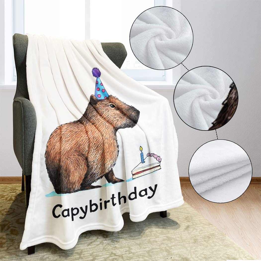 OHTMTHO Capybara Fleece Blanket, Capybirthday Party Decorations, Gifts for Capybara Lovers, 40" x 50"