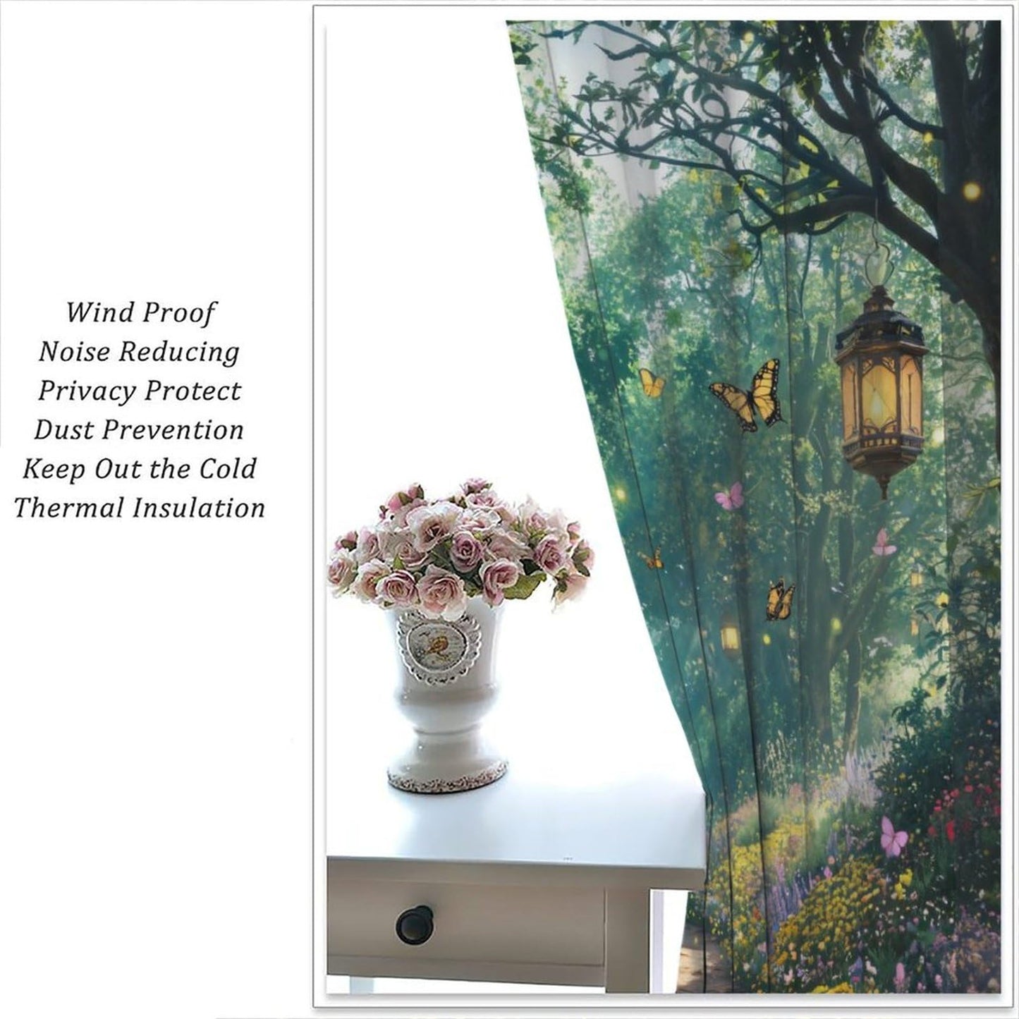 UFUH Fantasy Forest Curtains,Nature Spring Scenery Landscape Blackout Window Treatments for Bedroom Living Room,2 Panels Set Total Size 42 x 45 Inch