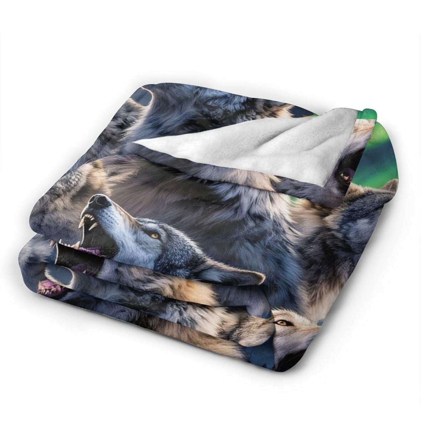 Wolf Blanket, Soft Plush Fleece Animal Throw Blanket - Cozy Warm Stuff Blankets Bedding Wolf Gifts for Women Girls Kids Adults 40"X50"