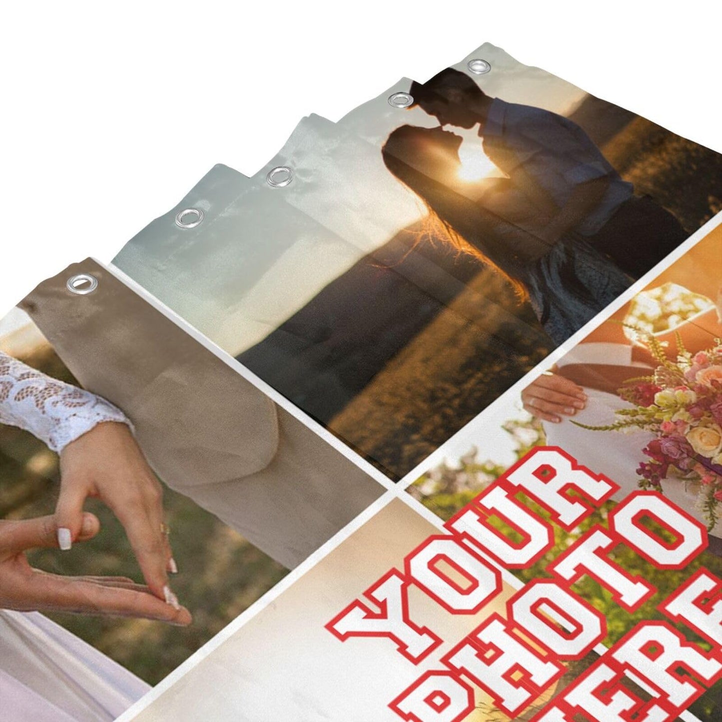 Personalized Shower Curtain Custom Shower Curtains with 6 Photos Text Customized Shower Curtain for Bathroom with Hooks 72 Inch X 72 Inch