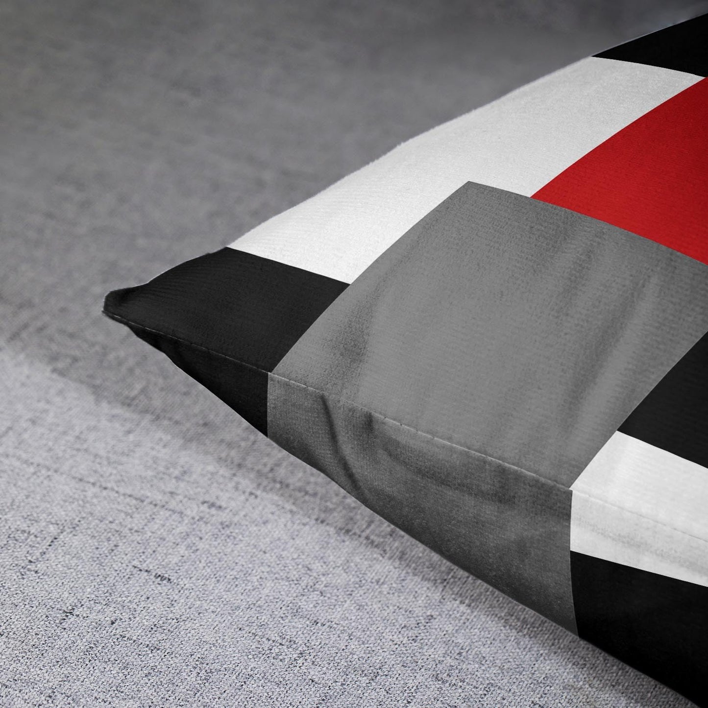 Emvency Set of 2 Red Black and Grey Throw Pillow Covers Geometric Modern Abstract Painting Decorative Pillow Cases Home Decor Standard Square 18x18 Inches Pillowcases