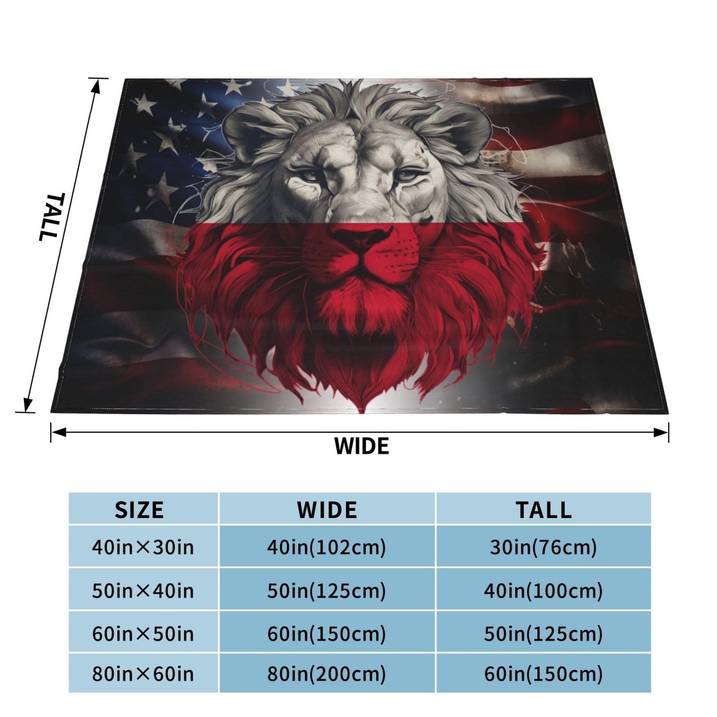 Lion Poland Polish Flag Throw Blanket - Soft Anti-Pilling Flannel, Lightweight & Warm, All Season Cozy Blanket for Couch Bed Office Travel Gift for Family 60"X50"