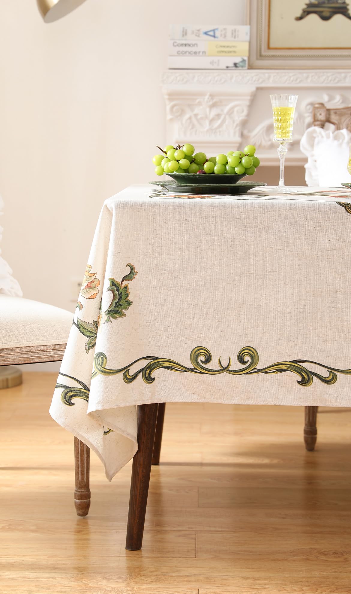 patdrea Vintage French Linen Tablecloth,Square,55"x55"-Santiago C