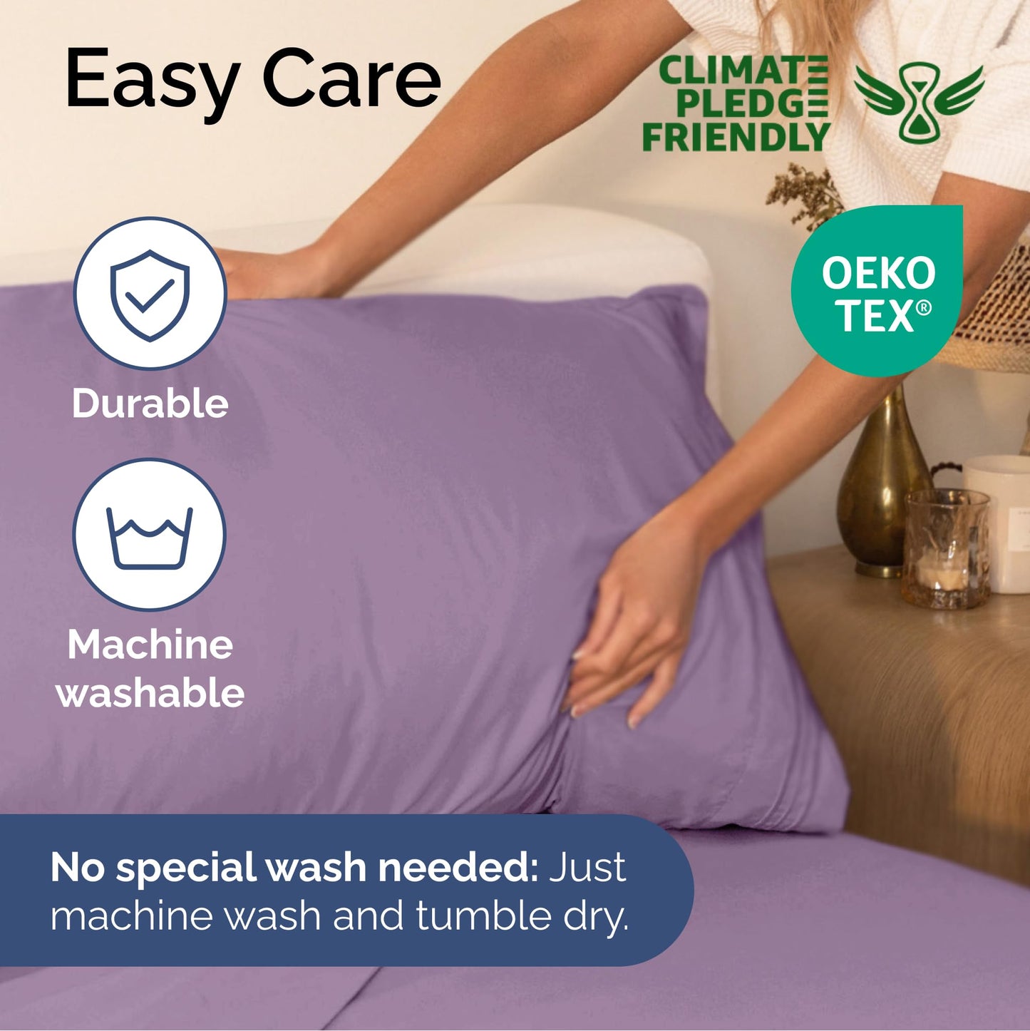 Queen Size 4 Piece Sheet Set - Ultra Soft & Cooling Bed Sheets - Fits 8 Inch to 16 inch Mattress - Wrinkle & Fade Free with Deep Pockets - Easy-Fit, Breathable & Comfy - Hotel Luxury Bedding - Lilac