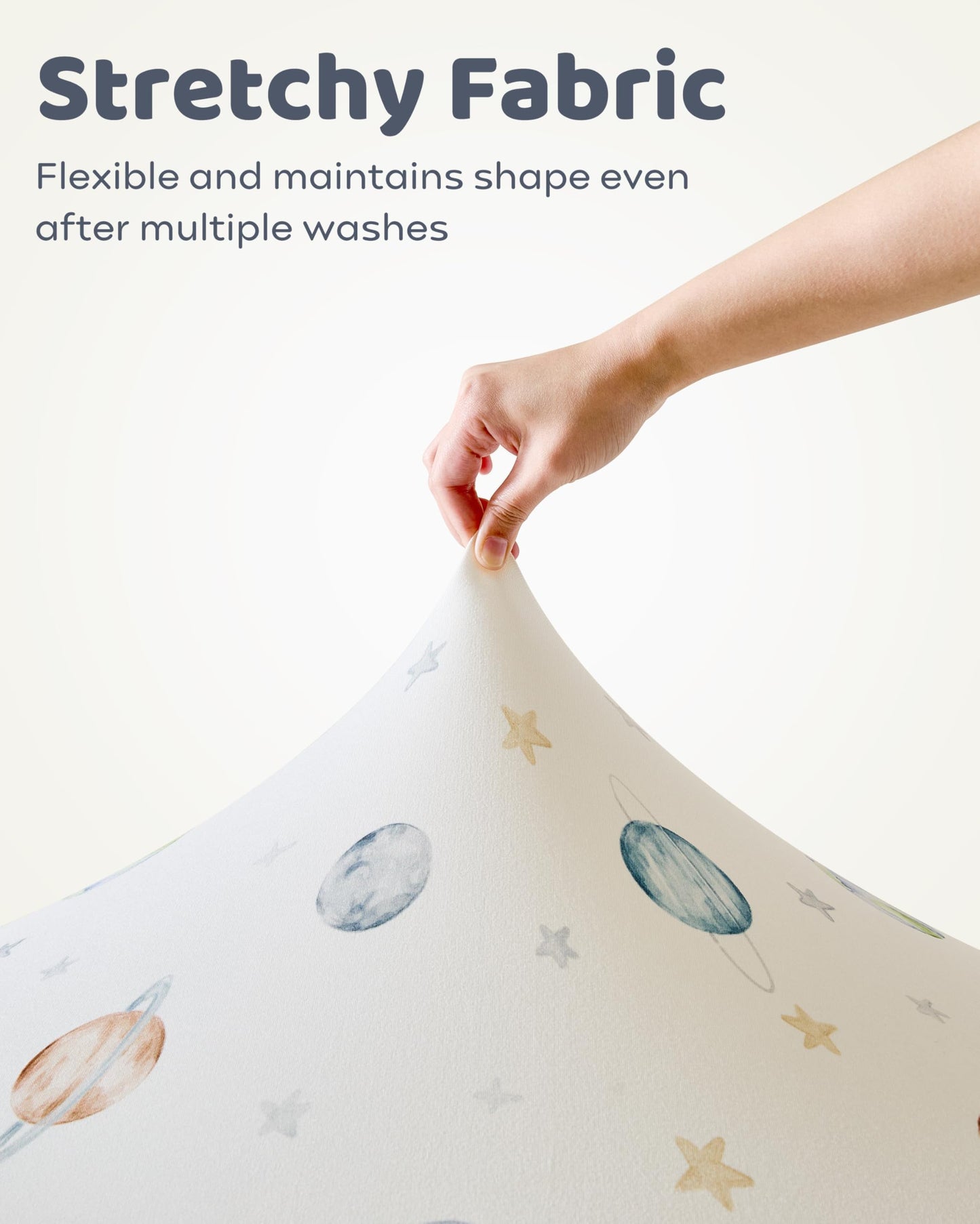 FIEMOL Baby Crib Sheets for Boys and Girls, Toddler Bed Sheets Fitted for 52”x28” Standard Crib and Toddler Mattresses, 4 Pack Soft Stretchy Microfiber Blue Space Astronaut